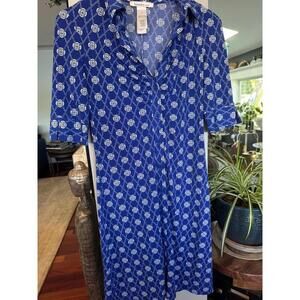 Laundry By Design Blue Print Dress Sz 6 Cocktail Career date Night Outfit
